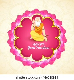Creative illustration or poster for the Day of honoring celebration guru purnima.