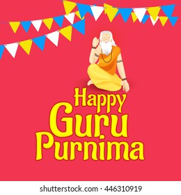 Creative illustration or poster for the Day of honoring celebration guru purnima.