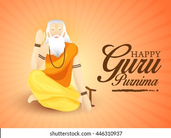Creative illustration or poster for the Day of honoring celebration guru purnima.