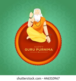 Creative illustration or poster for the Day of honoring celebration guru purnima.