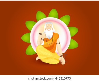 Creative illustration or poster for the Day of honoring celebration guru purnima.