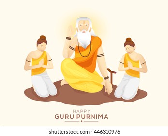 Creative illustration or poster for the Day of honoring celebration guru purnima.