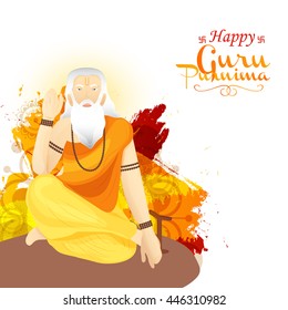 Creative illustration or poster for the Day of honoring celebration guru purnima.