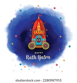creative  illustration of Rath Yatra for Lord  Jagannath indian festival Holiday  concept background celebrated in Odisha,  vector banner poster greeting card