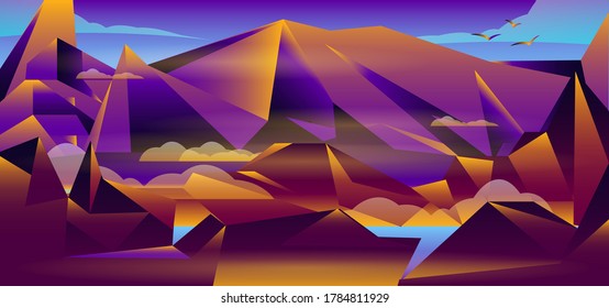 Kreativer Illustrationsrock mit Hintergrund der Gebirgskonstruktion, Vektorgrafik