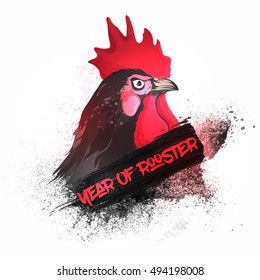 Creative illustration of a rooster for Chinese New Year celebration.