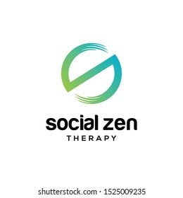 Creative illustration S circle Zen symbol logo design