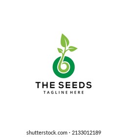 Creative illustration seeds plant Tree nature logo design sign vector template icon