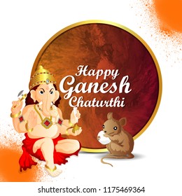 creative illustration of shiny Lord Ganapati with background for Ganesh Chaturthi message My Lord Ganesha