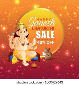 creative illustration of shiny Lord Ganapati with background for Ganesh Chaturthi message My Lord Ganesha