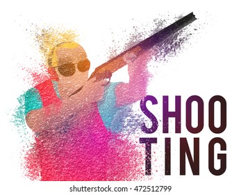 Creative illustration of Shooting Player made by colorful splash for Sports concept, Can be used as Poster, Banner or Flyer design.
