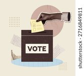 A creative illustration showcasing a voting ballot box, emphasizing the importance of civic engagement and participation in elections.
