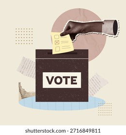 A creative illustration showcasing a voting ballot box, emphasizing the importance of civic engagement and participation in elections.