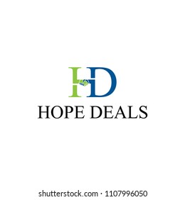 Creative illustration sign H,D with handshake sign logo design inspiration
