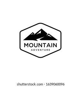 Creative Illustration silhouette Mountain vintage Logo Design Vector