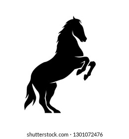 creative illustration of a silhouette vector horse standing