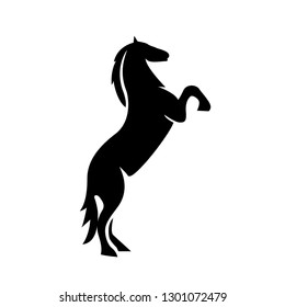 creative illustration of a silhouette vector horse standing