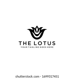 Creative illustration simple Artistic Lotus Flower logo design illustration