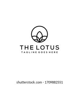 Creative illustration simple Artistic Lotus Flower logo design 