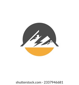 Creative Illustration Simple Mountain with bolt electric Logo Design Vector.EPS 10