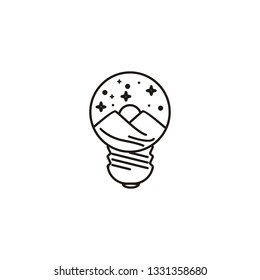 Creative Illustration Simple Mountain Logo Design Vector logo light bulb lamp sign