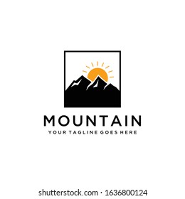 Creative Illustration Simple Mountain Logo Design Vector