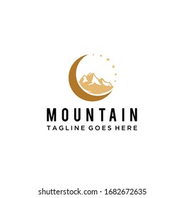 Creative Illustration Simple Mountain Logo Design Vector