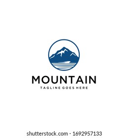 Mountain Summit Peak Logo Flat Minimalist Stock Vector (royalty Free 