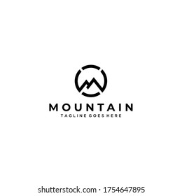 Ilustración creativa Vector de diseño de logotipo de montaña sencillo