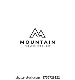 Ilustración creativa Vector de diseño de logotipo de montaña sencillo