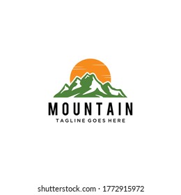 Creative Illustration Simple Mountain Logo Design Vector