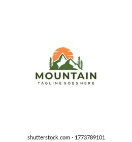Ilustración creativa Vector de diseño de logotipo de montaña sencillo