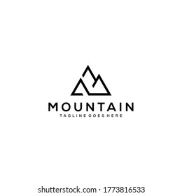 Creative Illustration Simple Mountain Logo Design Vector