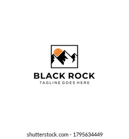 Creative Illustration Simple Mountain Logo Design vintage Vector