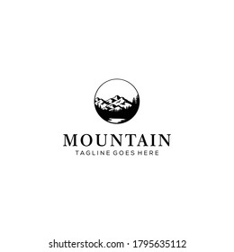 Ilustración creativa Logotipo de montaña simple Diseño vintage