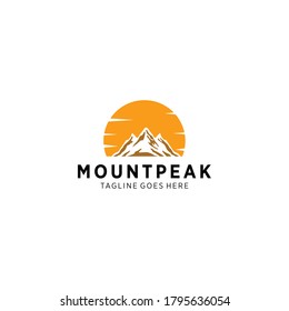 Creative Illustration Simple Mountain Logo Design vintage Vector