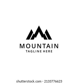 Creative Illustration Simple Mountain Logo Design Vector