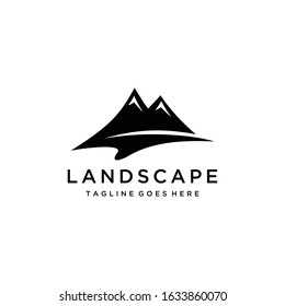 Creative Illustration Simple Mountain outdoor Logo Design Vector