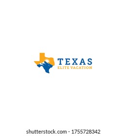 Creative Illustration Simple Mountain with Texas map Logo Design Vector