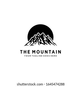 Creative Illustration Simple Mountain vintage Logo Design Vector