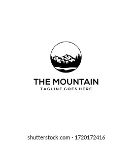 Creative Illustration Simple Mountain vintage Logo Design Vector