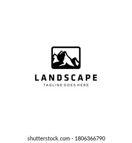 Creative Illustration Simple Mountain vintage outdoor Logo Design Vector
