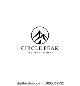 Creative Illustration Simple Mountain vintage outdoor Logo Design Vector