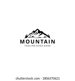 Creative Illustration Simple Mountain vintage outdoor Logo Design Vector