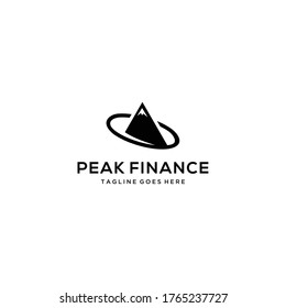 Ilustración creativa Vector de diseño del logotipo financiero de montaña de punta simple