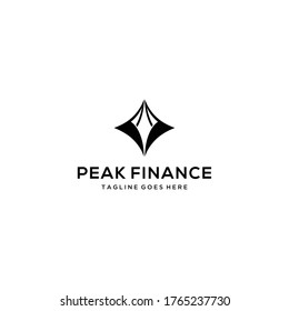 Creative Illustration Simple peak Mountain finance Logo Design Vector