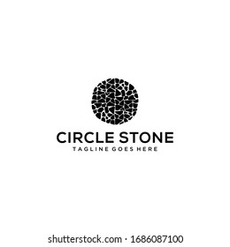 Creative Illustration Simple stone like a circle Logo Design Vector