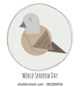 Creative illustration of sparrow. Vector illustration of world sparrow day.