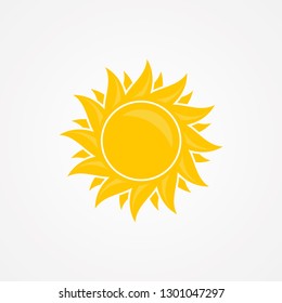 Creative, illustration of sun vector isolated summer icon design on the white background. Vector yellow sun symbol. Vector illustration EPS.8 EPS.10