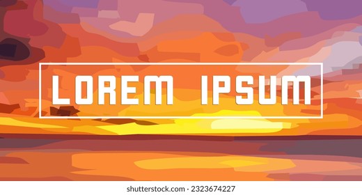 creative illustration of sunset abstract background